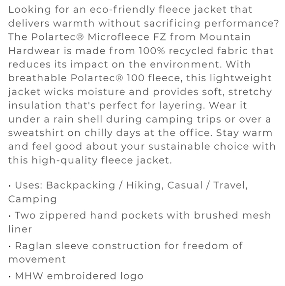 Mountain Hardwear Polartec Microfleece Full Zip Jacket Grey Women's Medium - Picture 11 of 12